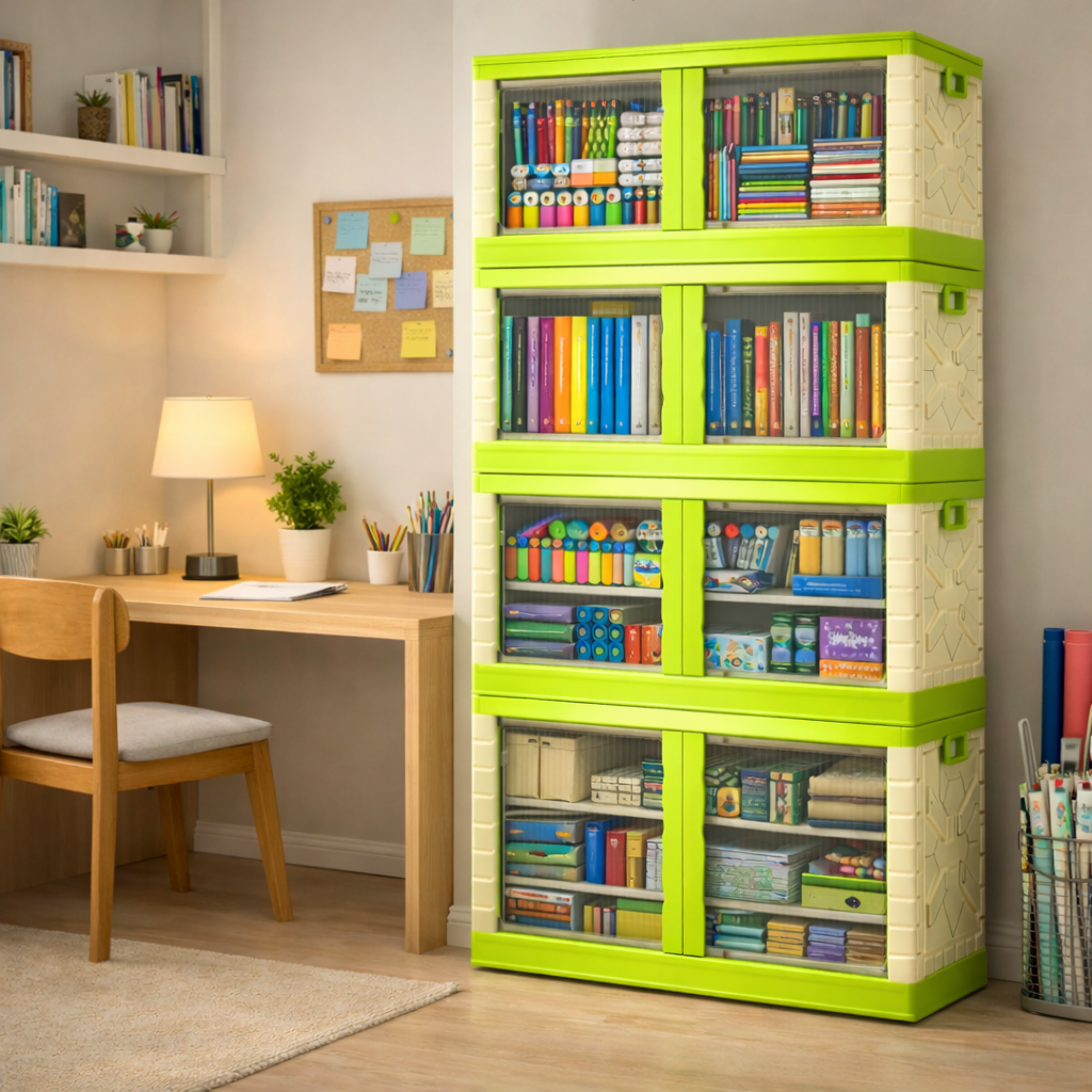 Mechdel Clothes Organizer Rack, 2 Door Storage Bin