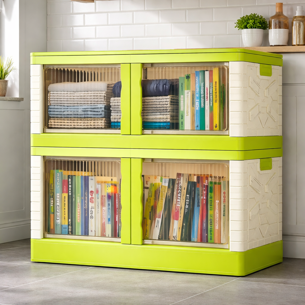 Mechdel Clothes Organizer Rack, 2 Door Storage Bin