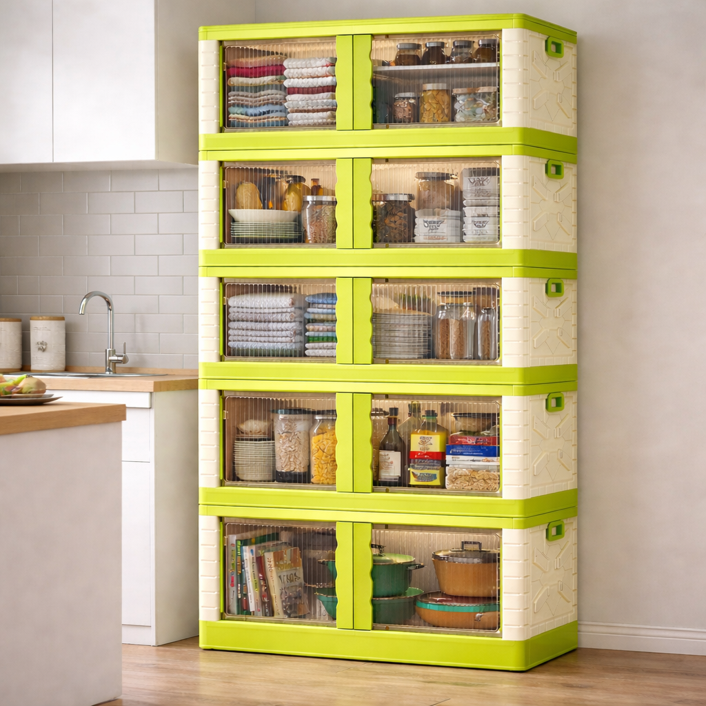 Mechdel Clothes Organizer Rack, 2 Door Storage Bin