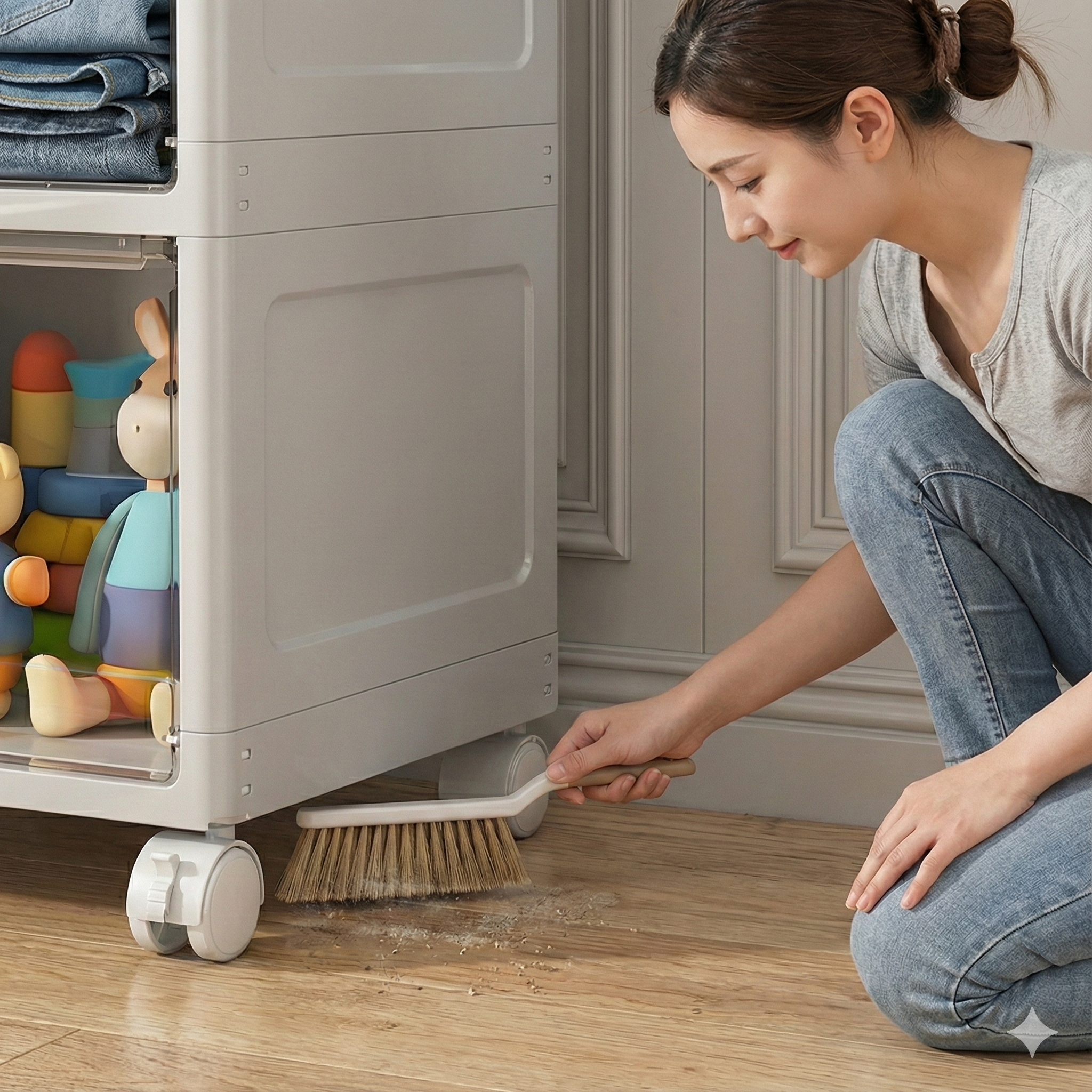 Mechdel Foldable Plastic Cupboard Rack WITH WHEELS