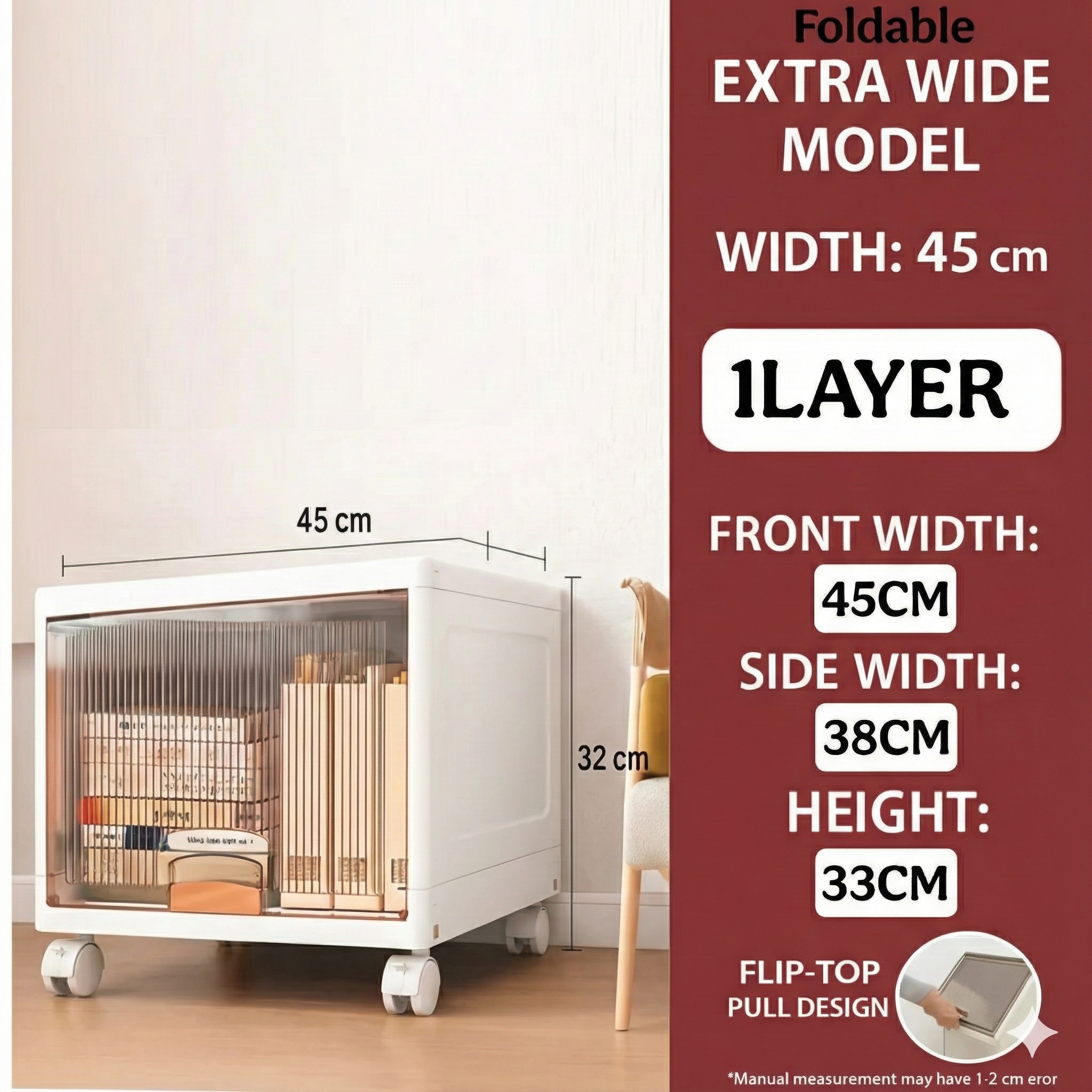 Mechdel Foldable Plastic Cupboard Rack WITH WHEELS