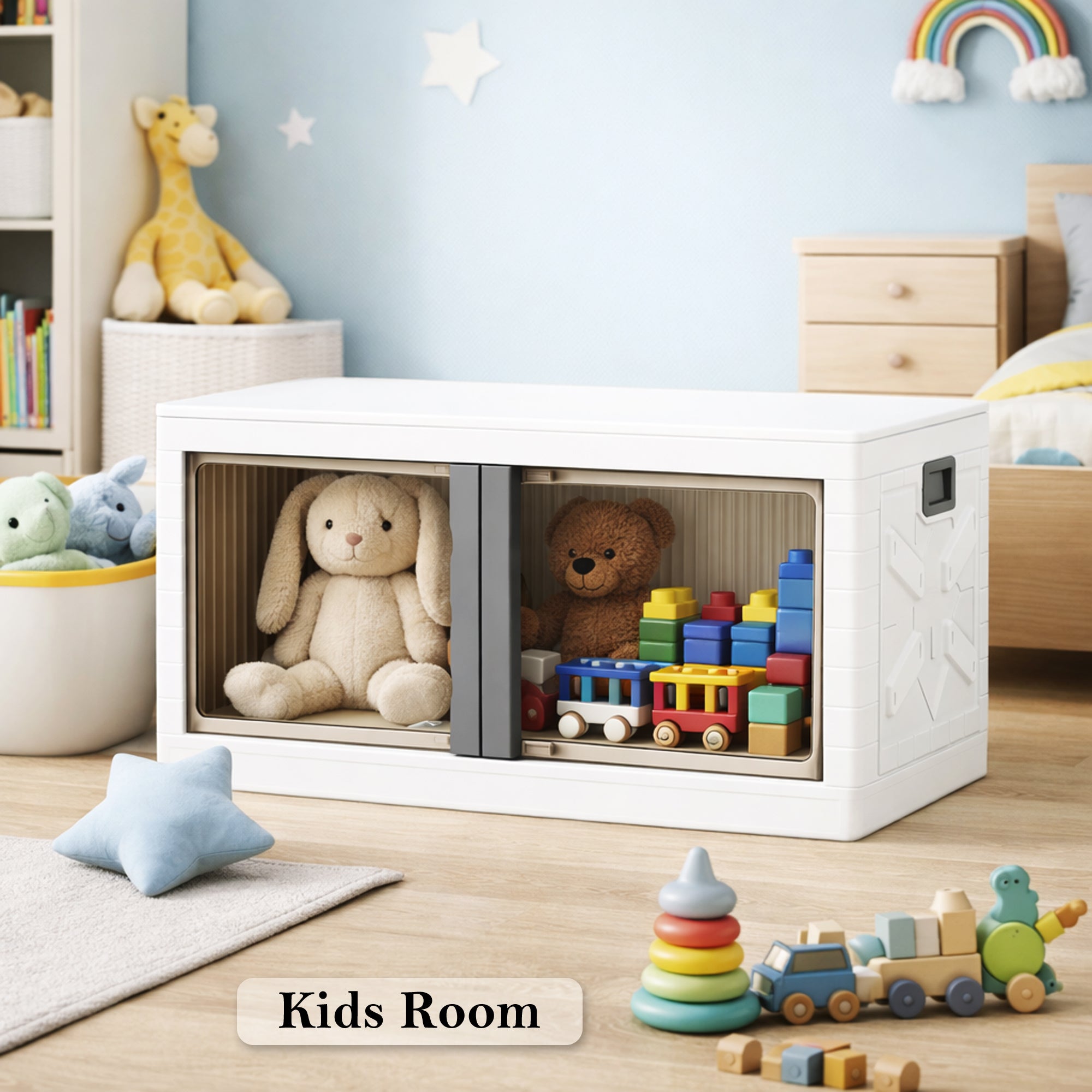 Mechdel Clothes Organizer Rack, 2 Door Storage Bin