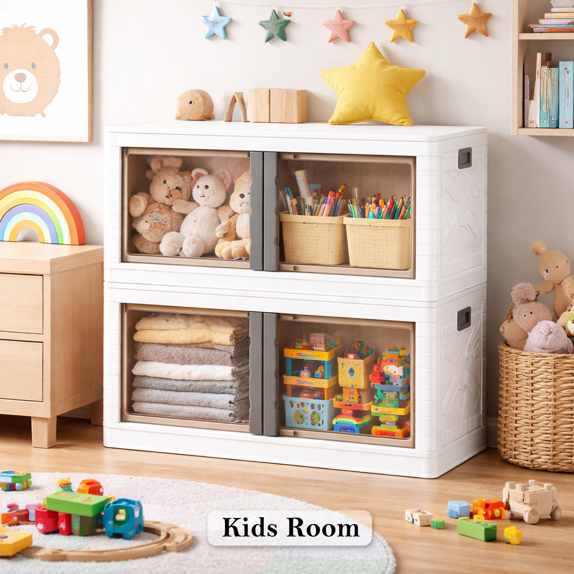 Mechdel Clothes Organizer Rack, 2 Door Storage Bin