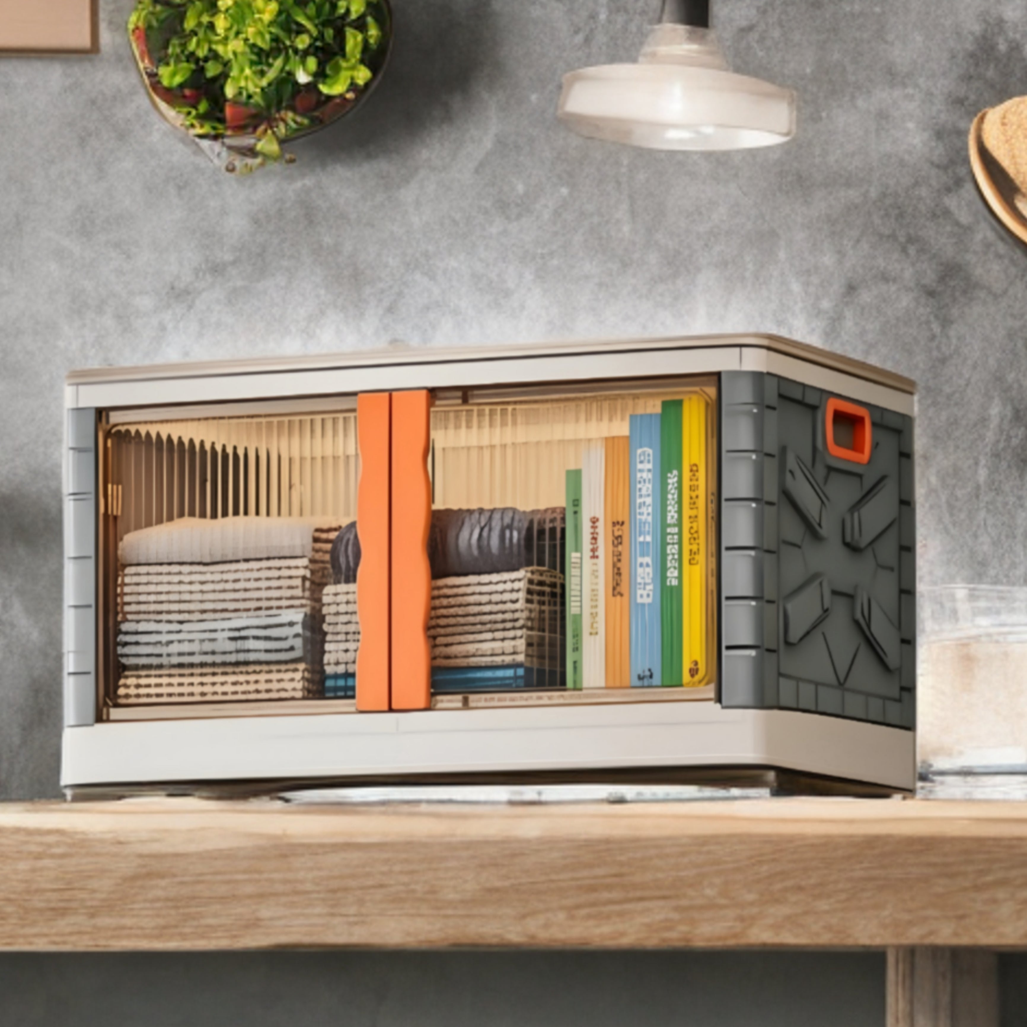 Mechdel Clothes Organizer Rack, 2 Door Storage Bin