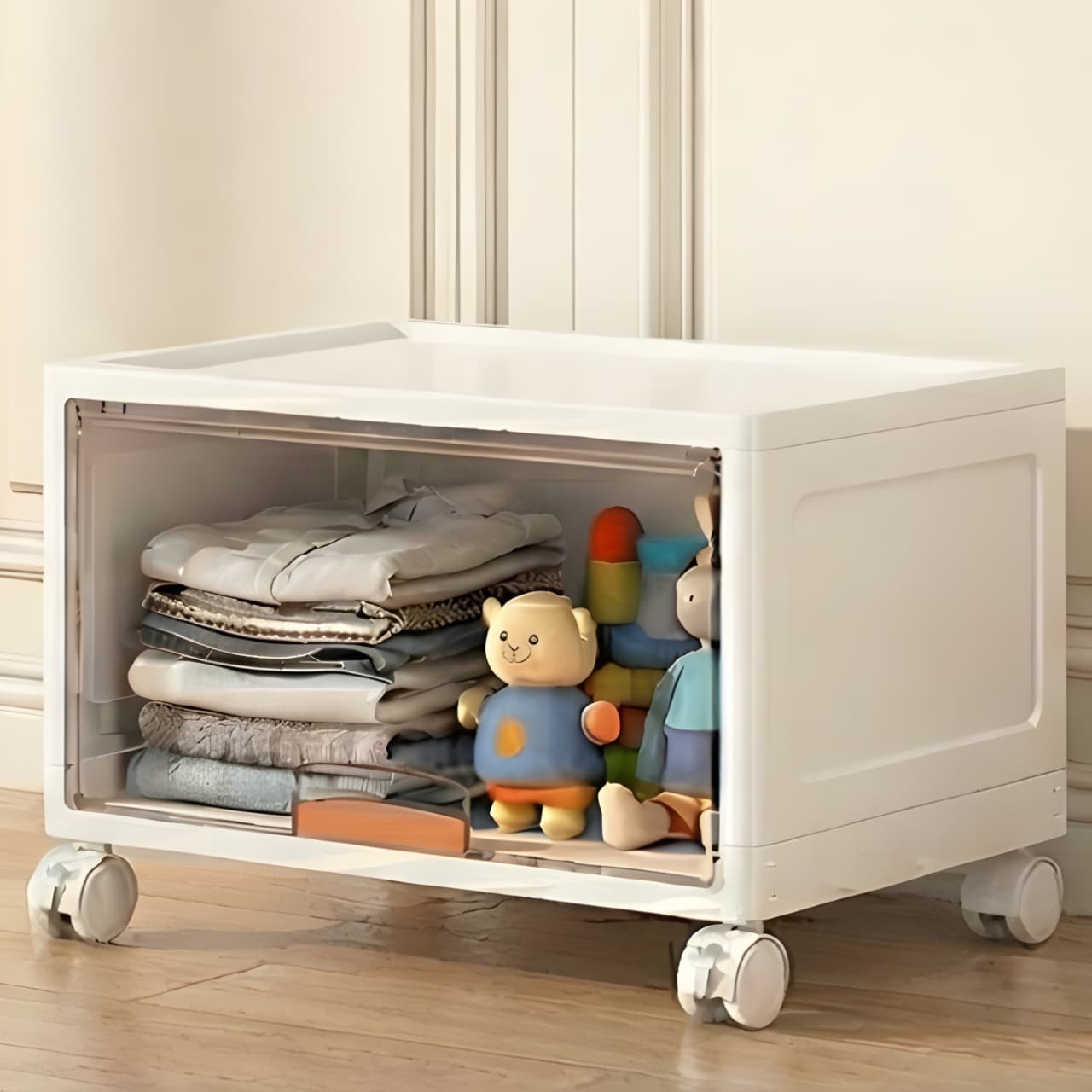 Mechdel Foldable Plastic Cupboard Rack WITH WHEELS