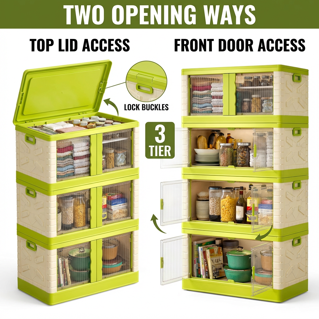 Mechdel Clothes Organizer Rack, 2 Door Storage Bin