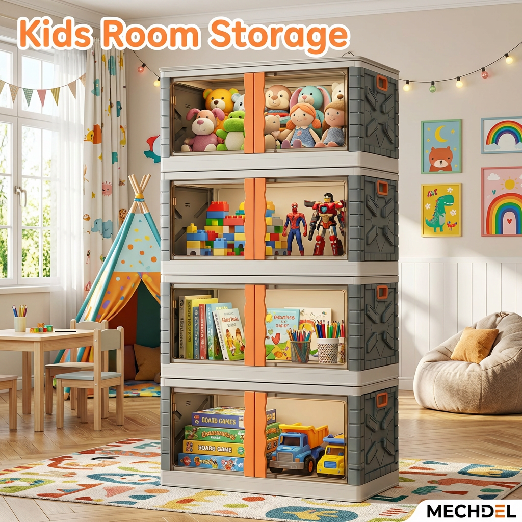 Mechdel Clothes Organizer Rack, 2 Door Storage Bin