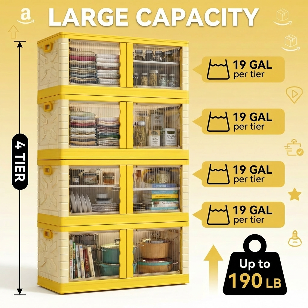 Mechdel Clothes Organizer Rack, 2 Door Storage Bin