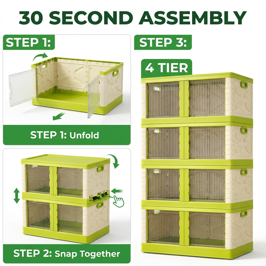 Mechdel Clothes Organizer Rack, 2 Door Storage Bin