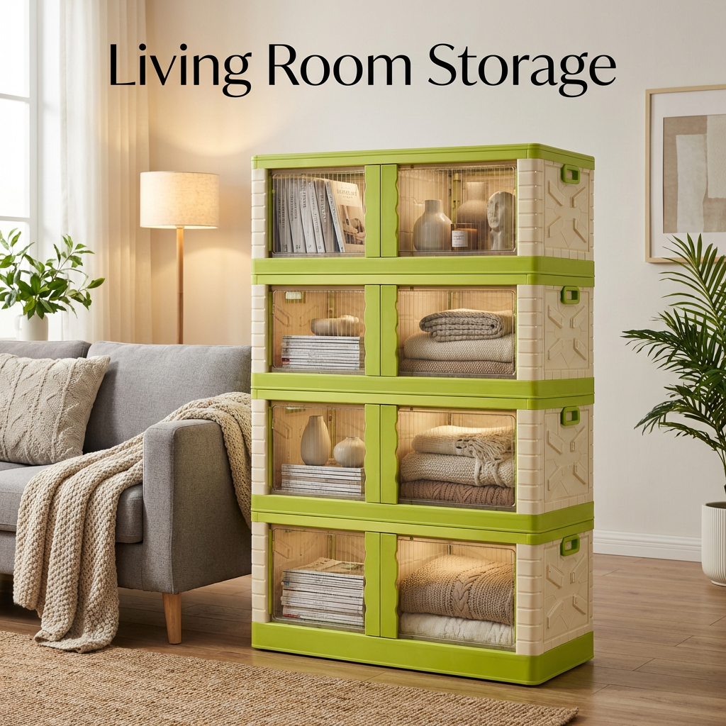 Mechdel Clothes Organizer Rack, 2 Door Storage Bin