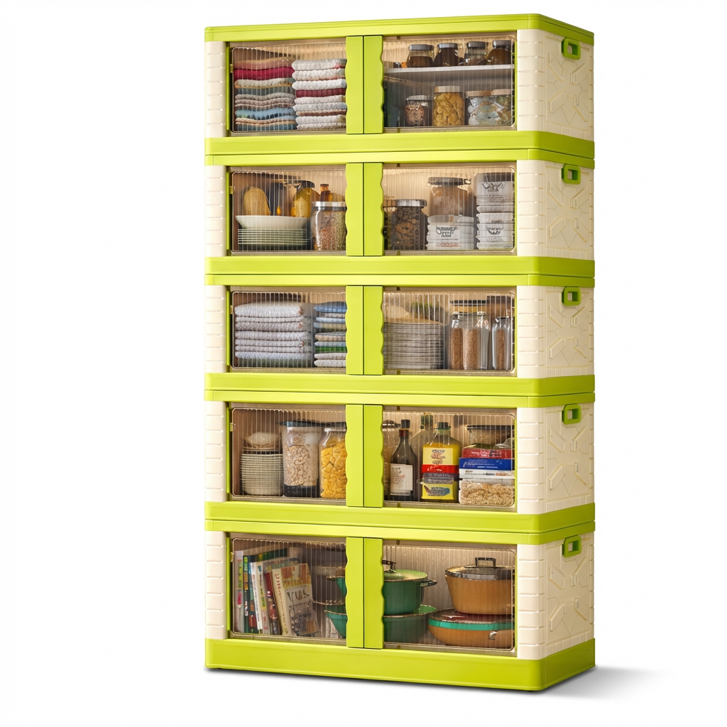 Mechdel Clothes Organizer Rack, 2 Door Storage Bin