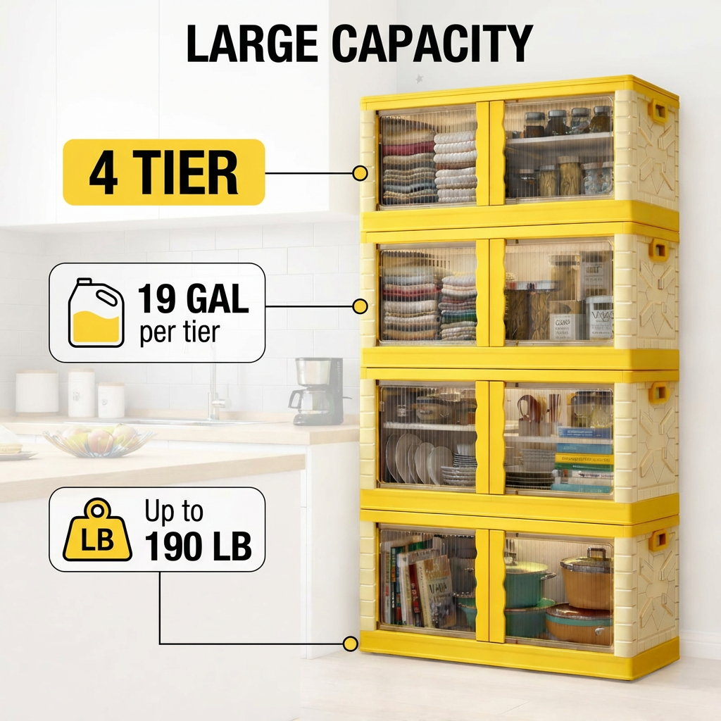Mechdel Clothes Organizer Rack, 2 Door Storage Bin